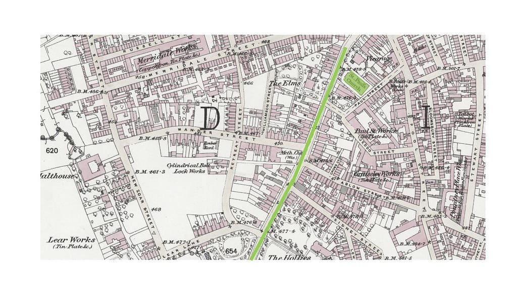 St Paul's Ward, Wolverhampton, birth place of Douglas Morris Harris.